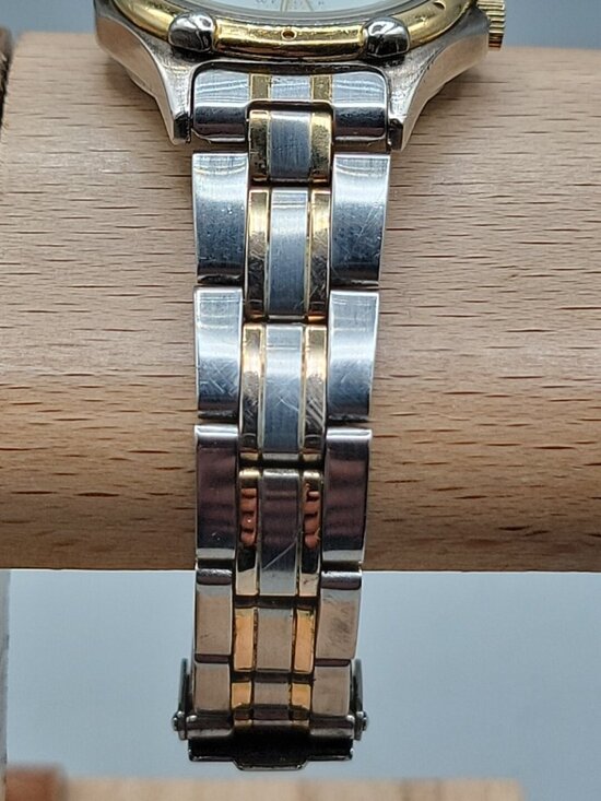 Vtg Wenger SAK Design Ladies Watch Two Tone Date White Dial 100M Water Res 29mm main image 6
